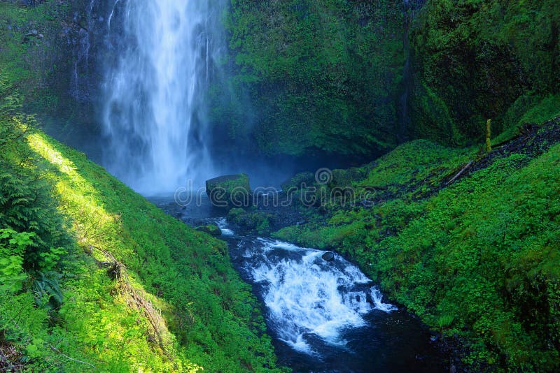 Άνω Multnomah Fall, Columbia River Gorge, Όρεγκον, ΗΠΑ στοκ φωτογραφίες με δικαίωμα ελεύθερης χρήσης Άνω Multnomah Fall, Columbia River Gorge, Όρεγκον, ΗΠΑ στοκ φωτογραφίες με δικαίωμα ελεύθερης χρήσης