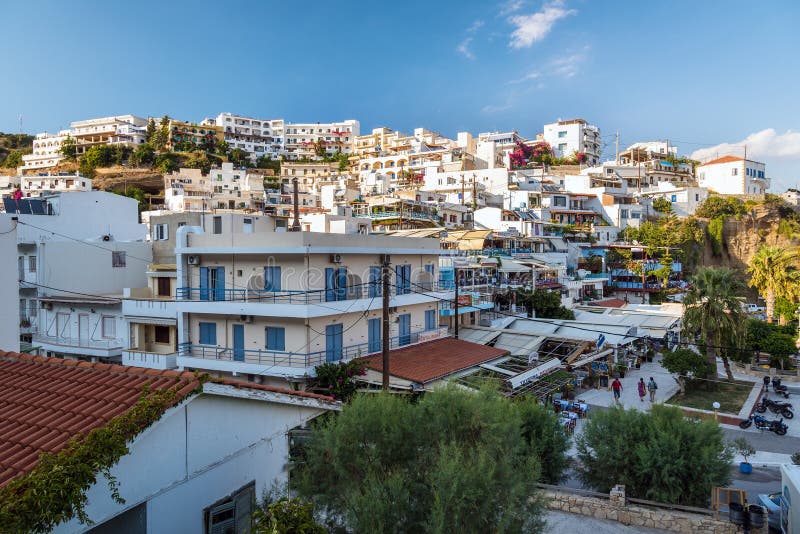 Άποψη σχετικά με την πόλη Aghia Galini στο νησί της Κρήτης, Ελλάδα στοκ φωτογραφίες Άποψη σχετικά με την πόλη Aghia Galini στο νησί της Κρήτης, Ελλάδα στοκ φωτογραφίες