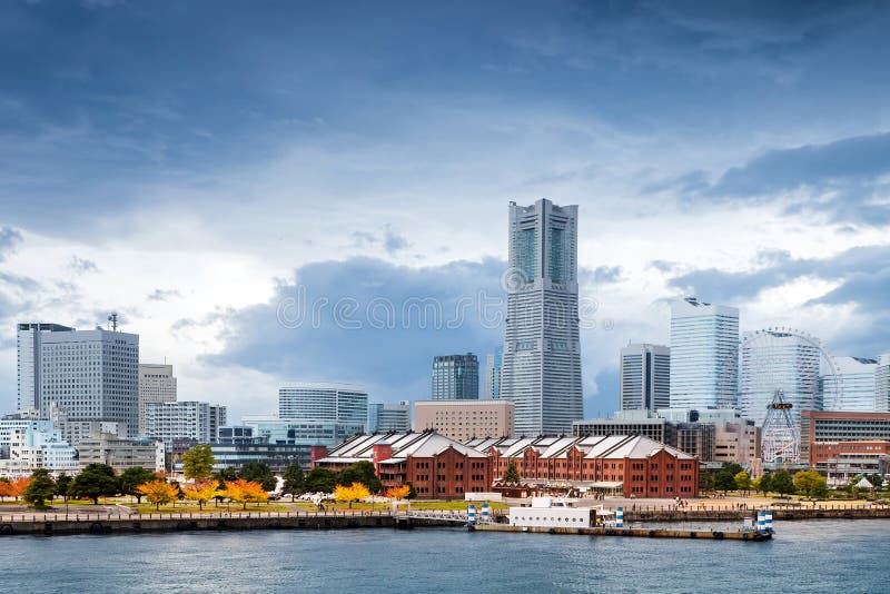 Άποψη της περιοχής Minato Mirai σε Yokohama, Ιαπωνία στοκ εικόνες με δικαίωμα ελεύθερης χρήσης