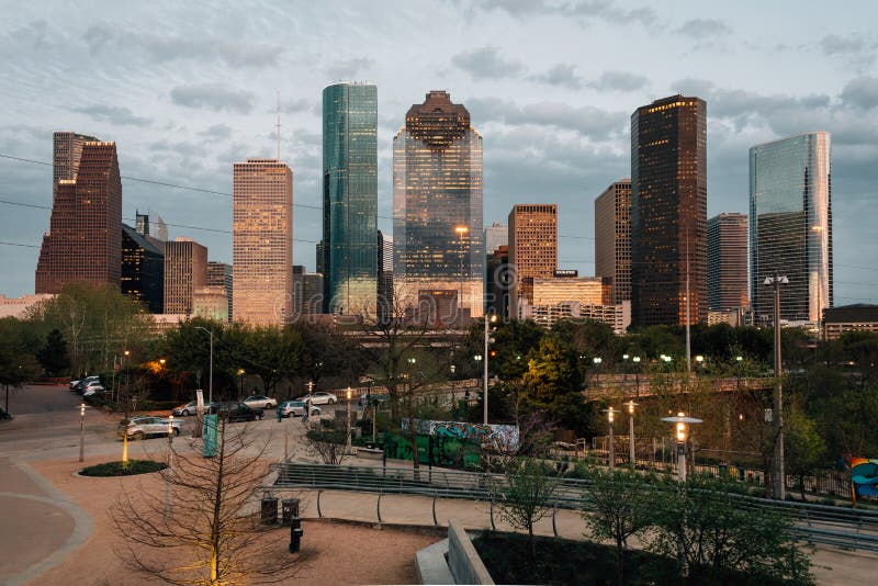 View of the Houston skyline from Buffalo Bayou Park, in Houston, Texas. View of the Houston skyline from Buffalo Bayou Park, in Houston, Texas.