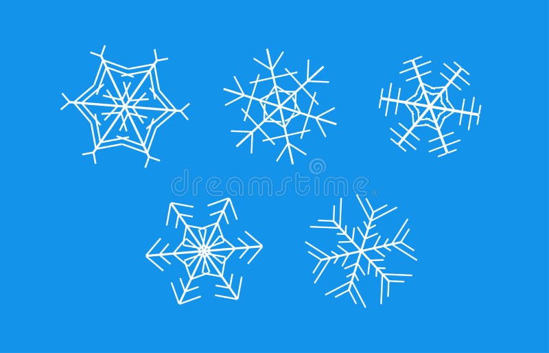 Άσπρα snowflakes στο μπλε υπόβαθρο - σύνολο διανυσματικών εικονιδίων απεικόνιση αποθεμάτων Άσπρα snowflakes στο μπλε υπόβαθρο - σύνολο διανυσματικών εικονιδίων απεικόνιση αποθεμάτων
