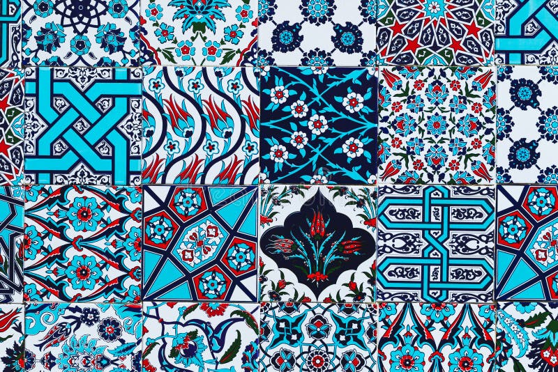 Seamless pattern white Turkish tiles with blue ornaments. Old surface texture, wall in mosque. Seamless pattern white Turkish tiles with blue ornaments. Old surface texture, wall in mosque