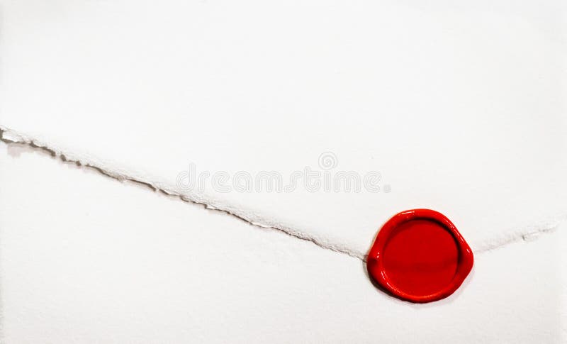 White letter closed by red sealing wax. White letter closed by red sealing wax