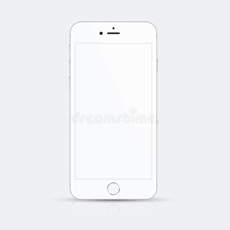 Άσπρη διανυσματική απεικόνιση smartphone με υψηλό - ποιοτικές λεπτομέρειες απεικόνιση αποθεμάτων