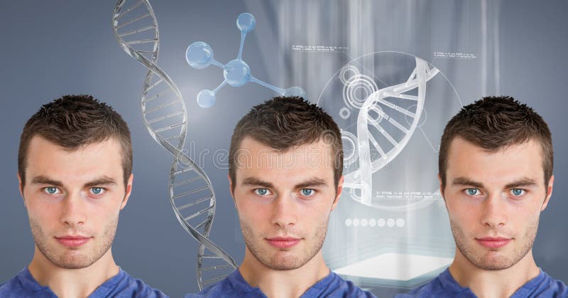Άτομα κλώνων με το γενετικό DNA στοκ φωτογραφίες με δικαίωμα ελεύθερης χρήσης Άτομα κλώνων με το γενετικό DNA στοκ φωτογραφίες με δικαίωμα ελεύθερης χρήσης