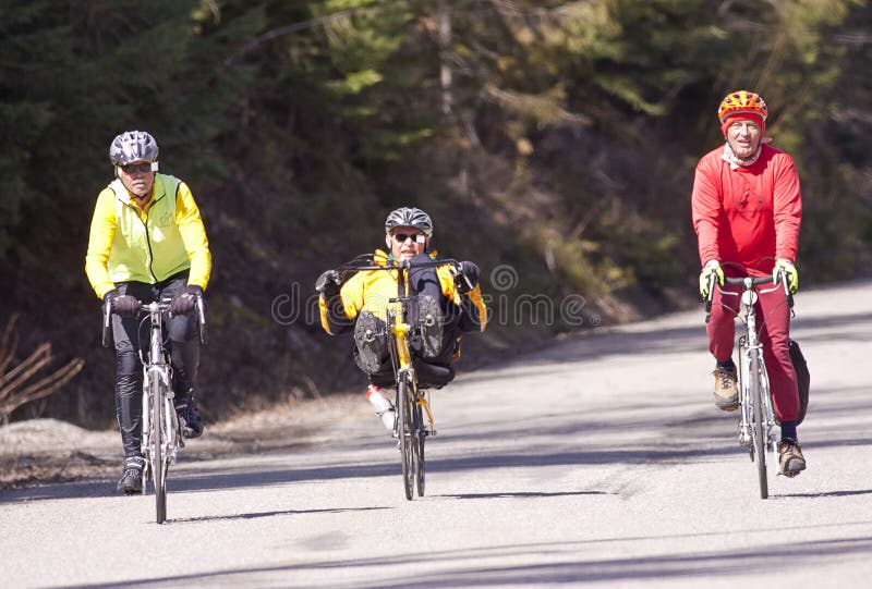 04/12/2011-04/12/2011-Hauser Lake, Idaho. Three men enjoy the nice weather on bikes in Hauser Lake, Idaho. 04/12/2011-04/12/2011-Hauser Lake, Idaho. Three men enjoy the nice weather on bikes in Hauser Lake, Idaho.