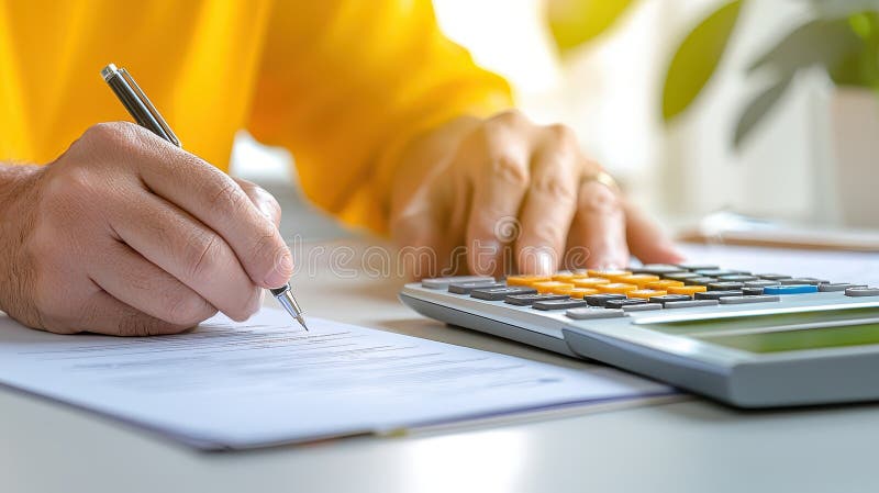 Άτομο που γράφει σε χαρτί, καταγράφοντας σκέψεις, ιδέες και δημιουργική έμπνευση απεικόνιση αποθεμάτων