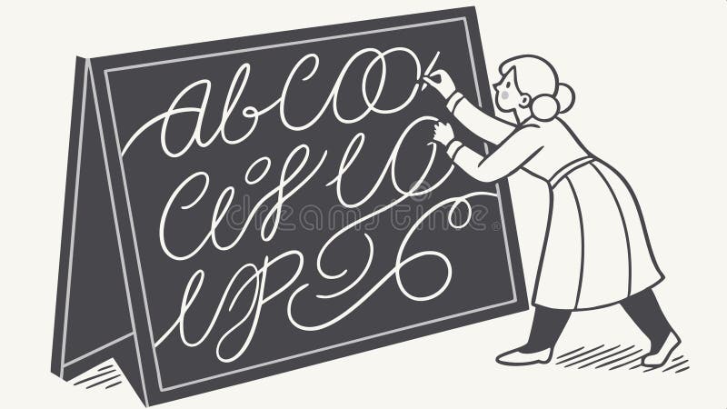 Άτομο που γράφει στον πίνακα συμβολίζοντας το σχεδιασμό εκπαίδευσης και μάθησης Γεννητική AI διανυσματική απεικόνιση