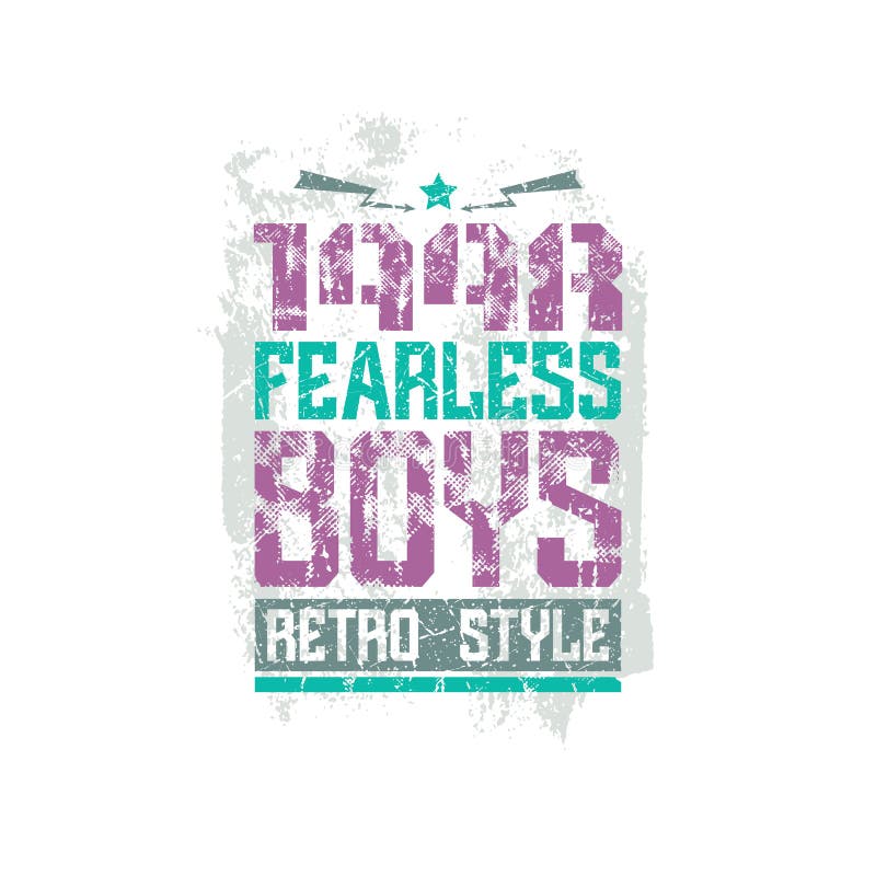 Fearless boys team emblem. Graphic design for t-shirt. Color print on a white background. Fearless boys team emblem. Graphic design for t-shirt. Color print on a white background