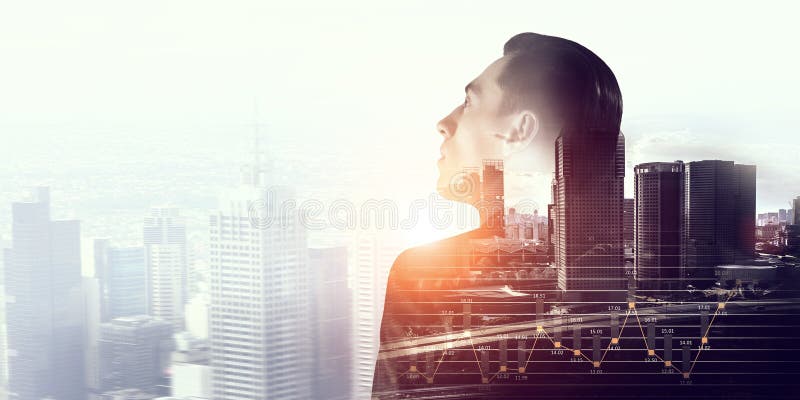 Έκθεση του επιχειρηματία και της σύγχρονης πόλης Μικτά μέσα στοκ φωτογραφία με δικαίωμα ελεύθερης χρήσης Έκθεση του επιχειρηματία και της σύγχρονης πόλης Μικτά μέσα στοκ φωτογραφία με δικαίωμα ελεύθερης χρήσης