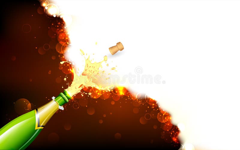 Έκρηξη του μπουκαλιού CHAMPAGNE ελεύθερη απεικόνιση δικαιώματος