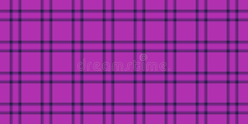 Έλεγχος πραγματικής υφής Tartan Κορεατικό διάνυσμα υφασμάτων. Αδιάλειπτο φόντο μοτίβου δομής με μοβ και βιολετικά χρώματα διανυσματική απεικόνιση
