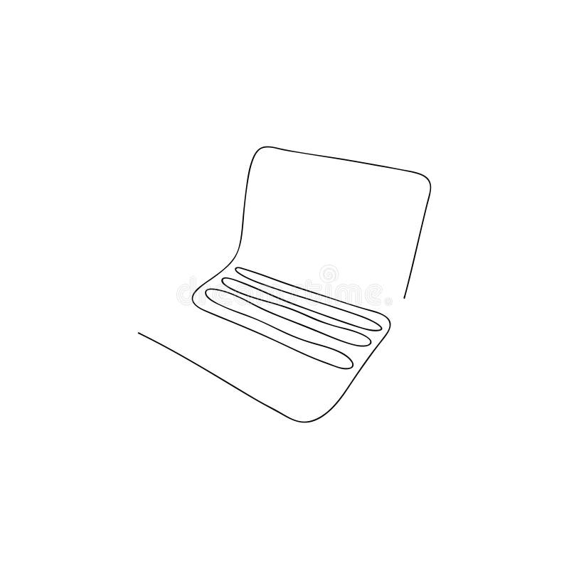 Ένα lap-top γραμμών Συρμένη χέρι διανυσματική απεικόνιση διανυσματική απεικόνιση Ένα lap-top γραμμών Συρμένη χέρι διανυσματική απεικόνιση διανυσματική απεικόνιση