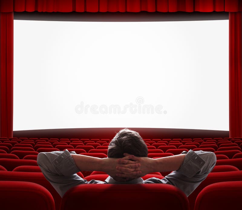 Ένα άτομο μόνο στην κενή αίθουσα κινηματογράφων
