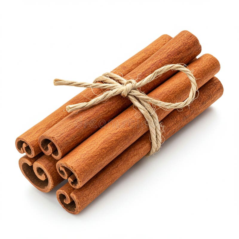 Ένα δέμα από μπακέτες κανέλας Το Cinnamomum verum συνδέεται με ένα φυσικό νήμα. Η διανυσματική απεικόνιση