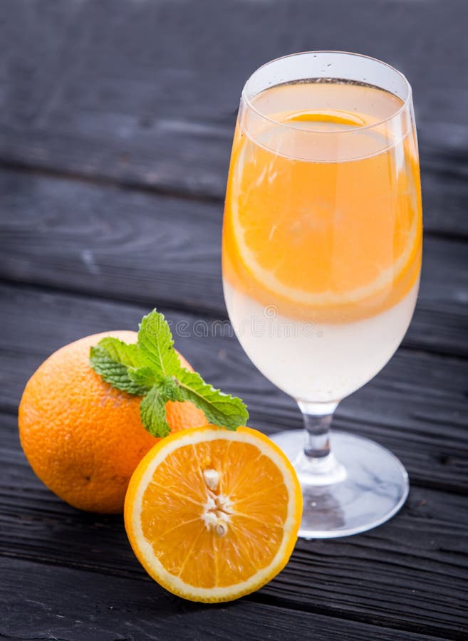 Summer fresh fruit Flavored infused water of orange. Summer fresh fruit Flavored infused water of orange