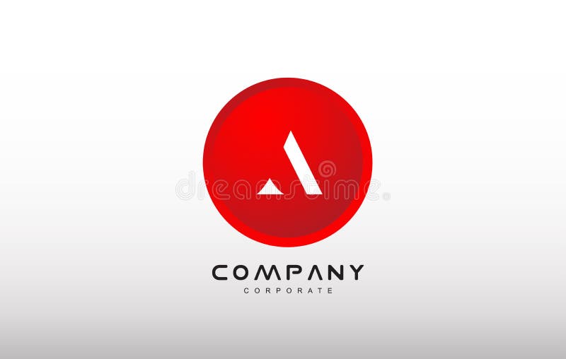 Ένα επιστολών διανυσματικό σχέδιο λογότυπων σημείων κύκλων αλφάβητου κόκκινο