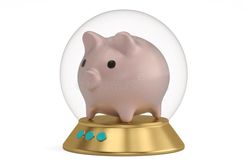 Ένα κουδούνι γυαλιού με τη βάση και τη piggy τράπεζα που απομονώνονται στην άσπρη τρισδιάστατη απεικόνιση υποβάθρου διανυσματική απεικόνιση Ένα κουδούνι γυαλιού με τη βάση και τη piggy τράπεζα που απομονώνονται στην άσπρη τρισδιάστατη απεικόνιση υποβάθρου διανυσματική απεικόνιση