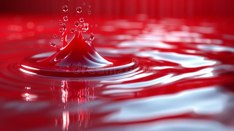 A red liquid is being poured into a bowl of water AI generated. A red liquid is being poured into a bowl of water AI generated