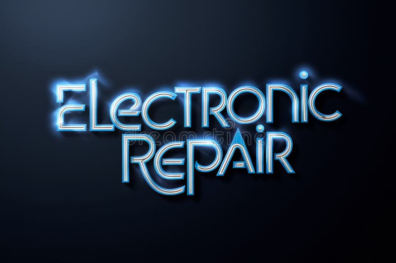 A blue neon sign that says electronic repair on it AI generated. A blue neon sign that says electronic repair on it AI generated