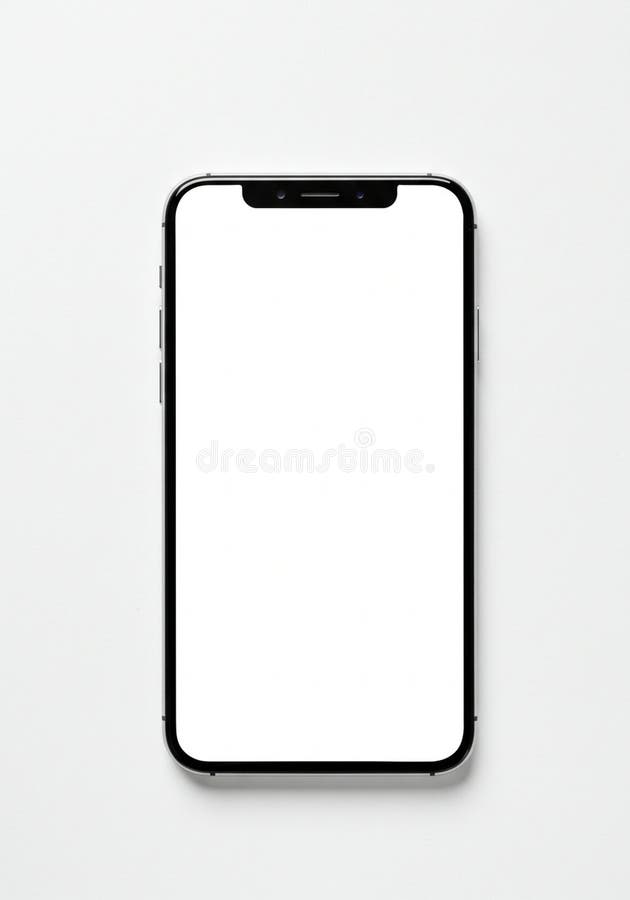Ένα σύγχρονο smartphone με μεγάλη μαύρη πρόσοψη και λευκό άκρο διανυσματική απεικόνιση