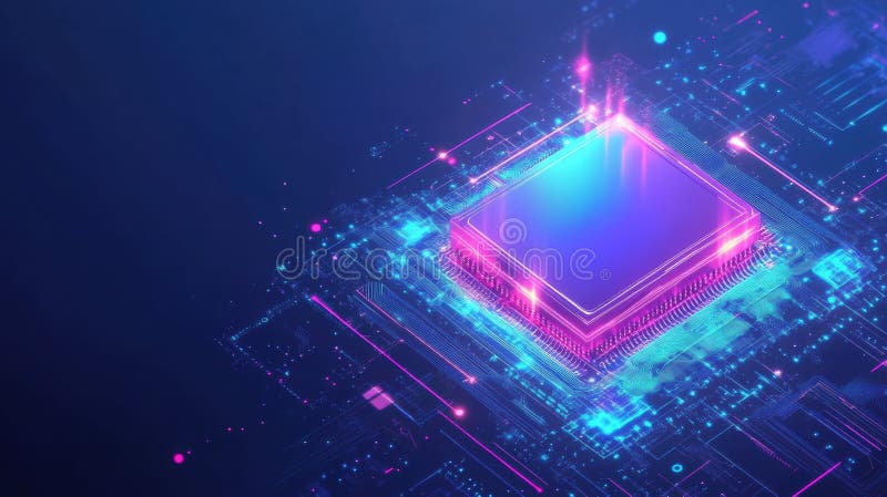 ένα ψηφιακό chip ai ξεχωρίζει σε ένα αφηρημένο σχέδιο για τον εγκέφαλο σε ένα σκούρο μπλε φόντο που απεικονίζει προηγμένα τεχνητά στοκ φωτογραφίες με δικαίωμα ελεύθερης χρήσης