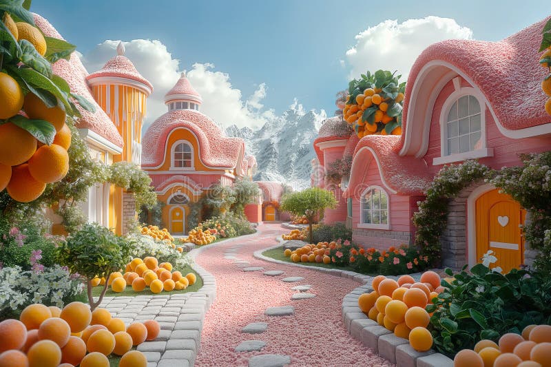 a real fantasy world made of candy and icecream. a real fantasy world made of candy and icecream