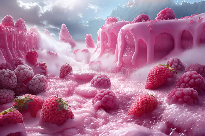a real fantasy world made of candy and icecream. a real fantasy world made of candy and icecream