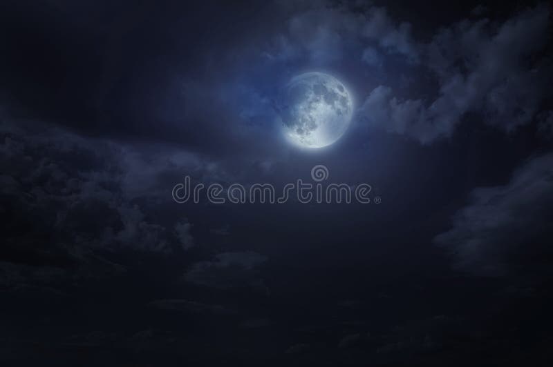 Night starry sky and moon. Night cloudy sky. Halloween background. Night starry sky and moon. Night cloudy sky. Halloween background