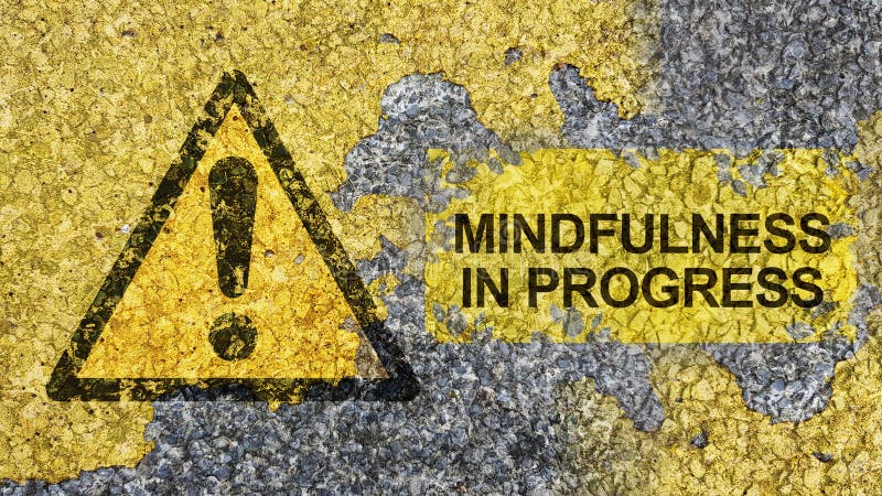 Έννοια Mindfulness που χρησιμοποιεί το οδικό σημάδι στοκ εικόνες Έννοια Mindfulness που χρησιμοποιεί το οδικό σημάδι στοκ εικόνες