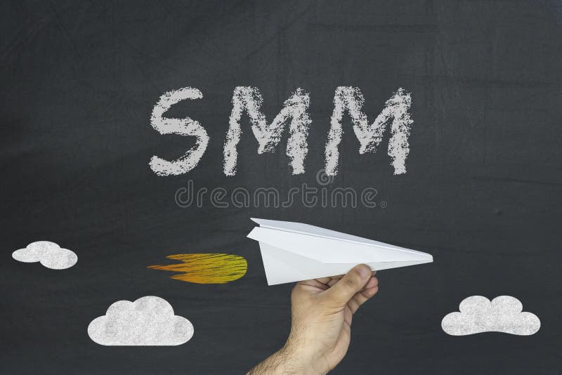Έννοια SMM στο μαύρο πίνακα κιμωλίας στοκ εικόνες Έννοια SMM στο μαύρο πίνακα κιμωλίας στοκ εικόνες