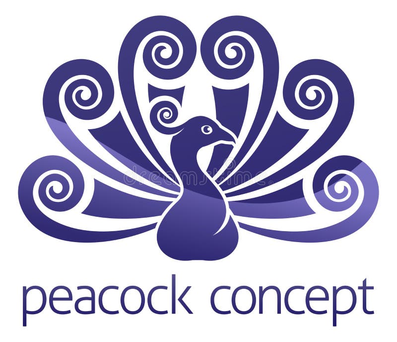 Έννοια εικονιδίων Peafowl πουλιών Peacock διανυσματική απεικόνιση