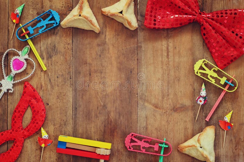 Έννοια εορτασμού Purim (εβραϊκές διακοπές καρναβαλιού) Εκλεκτική εστίαση στοκ φωτογραφίες