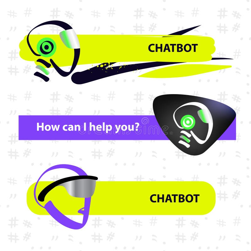Έννοια του του προσώπου ειδώλου chatbot Επικεφαλής ρομπότ σκίτσων Πρότυπο CH απεικόνιση αποθεμάτων