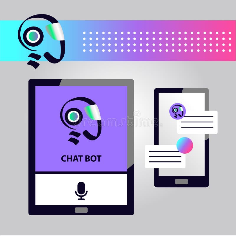 Έννοια του του προσώπου ειδώλου chatbot Επικεφαλής ρομπότ σκίτσων Σημάδι intell διανυσματική απεικόνιση