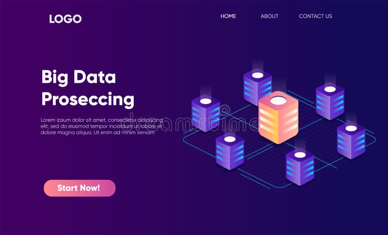 Concept of big data processing in isometric style, cloud data storage, 3d hosting center, maining center. High technology concept. EPS 10. Concept of big data processing in isometric style, cloud data storage, 3d hosting center, maining center. High technology concept. EPS 10