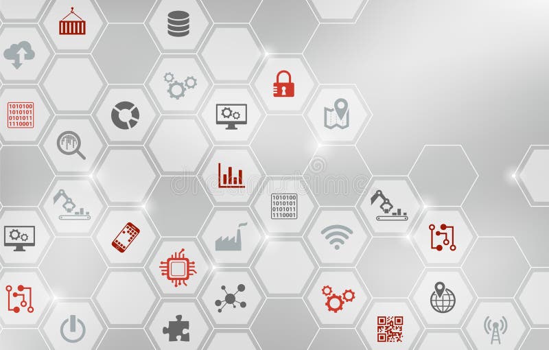 Έννοια ψηφιοποίησης: επιχείρηση IoT, έξυπνο εργοστάσιο, βιομηχανία 4 0 - απεικόνιση διανυσματική απεικόνιση Έννοια ψηφιοποίησης: επιχείρηση IoT, έξυπνο εργοστάσιο, βιομηχανία 4 0 - απεικόνιση διανυσματική απεικόνιση