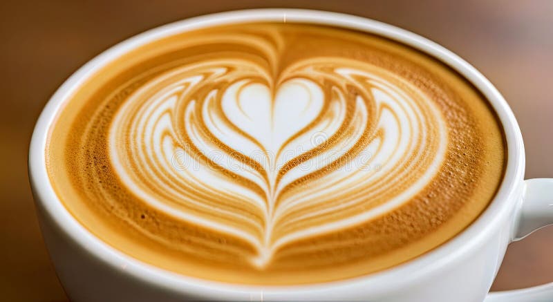 Έξοχη καλλιτεχνική σχεδίαση Καρδιά Latte Art σε ένα λείο καφενείο ελεύθερη απεικόνιση δικαιώματος
