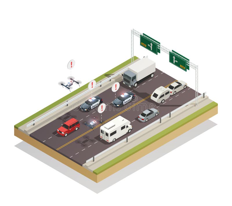 Έξυπνη Isometric σύνθεση κυκλοφορίας πόλεων διανυσματική απεικόνιση Έξυπνη Isometric σύνθεση κυκλοφορίας πόλεων διανυσματική απεικόνιση