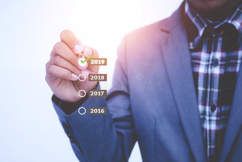 Έτος αύξησης σχεδίων επιχειρηματιών το 2019 και αύξηση του θετικού μέσα στοκ εικόνες Έτος αύξησης σχεδίων επιχειρηματιών το 2019 και αύξηση του θετικού μέσα στοκ εικόνες