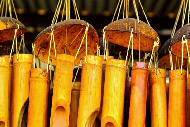 Bamboo wind chimes sound for hanging. Bamboo wind chimes sound for hanging