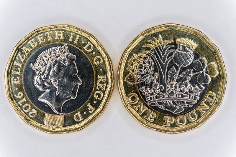 Front and rear image of the new UK twelve sided One pound coin. Front and rear image of the new UK twelve sided One pound coin