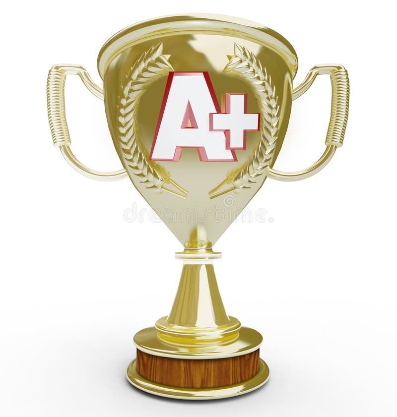 A+ Α συν το βαθμό επιστολών στο χρυσό αποτέλεσμα θέσεων τροπαίων πρώτο διανυσματική απεικόνιση