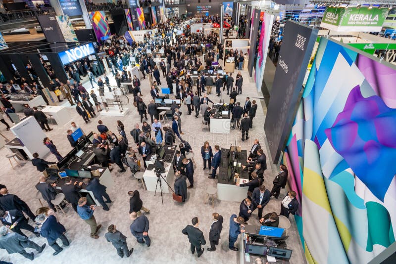 Αίθουσα 2 CeBIT στη εμπορική έκθεση τεχνολογίας πληροφοριών στοκ εικόνα