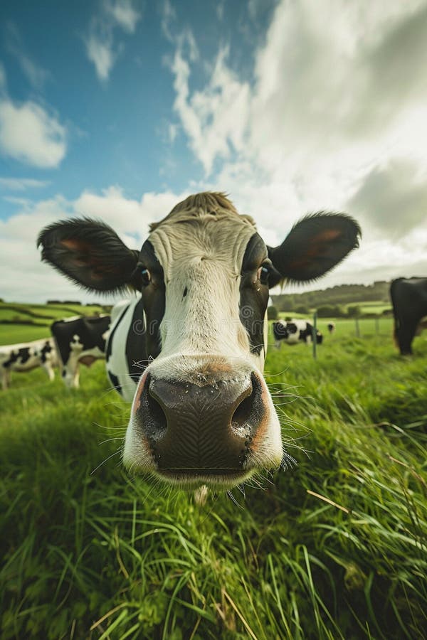 Cows graze in the meadow. Selective focus. Nature. AI generated. Cows graze in the meadow. Selective focus. Nature. AI generated