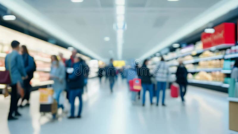 αγοραστές στο σούπερ μάρκετ κατά τη μαύρη παρασκευή ελεύθερη απεικόνιση δικαιώματος