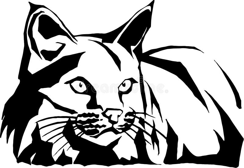 A black and white vector illustration of a wildcat. If you can, please leave a comment about what you are going to use this image for. It'll help me for future uploads. A black and white vector illustration of a wildcat. If you can, please leave a comment about what you are going to use this image for. It'll help me for future uploads.