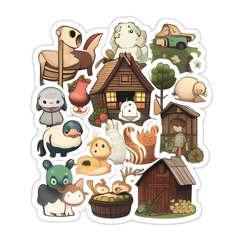 αγρόκτημα στο cozy kawaii κατασκευασμένο με τεχνητό ai διανυσματική απεικόνιση