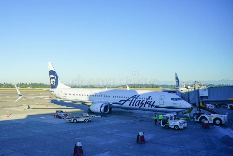 Alaska Airlines at Seattle International Airport. Alaska Airlines at Seattle International Airport.