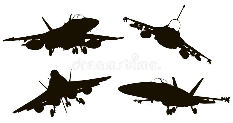 Military aircraft silhouettes collection. Vector EPS 8. Military aircraft silhouettes collection. Vector EPS 8